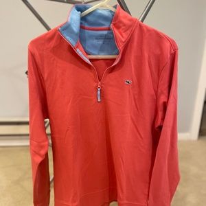 Small Salmon Vineyard Vines Quarterzip Pullover